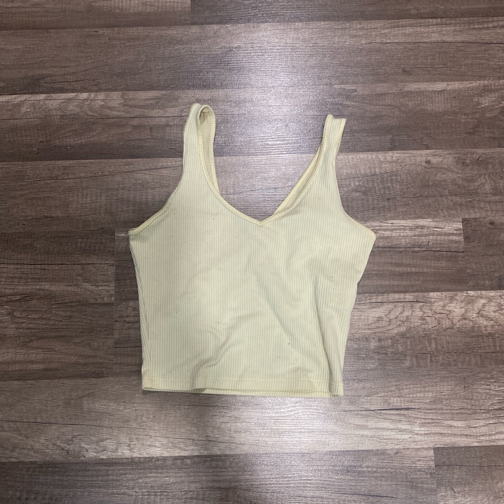 Hollister Light Yellow Ribbed Tank Top